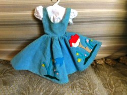 979 1960-64 BARBIE FRIDAY NIGHT DATE JUMPER, UNDERDRESS, PLATTER, BOOK, MULES, JUICE  CHOICE
